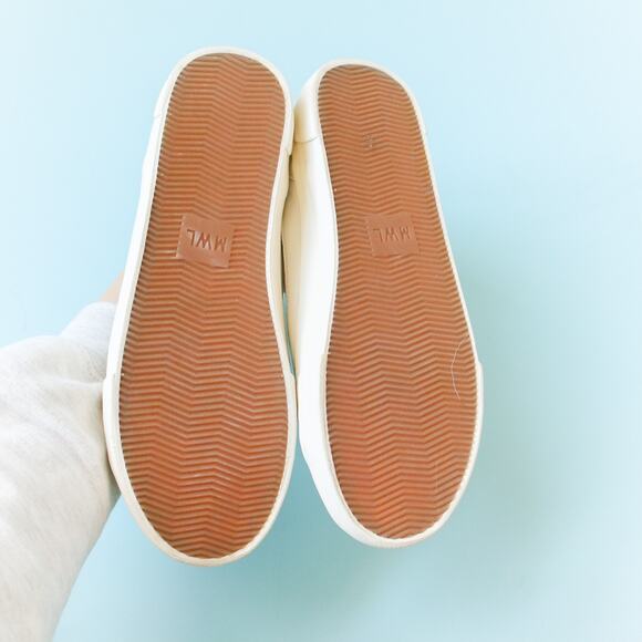 Madewell MWL Sidewalk Low Top White Leather Sneakers Womens 8 Clean Girl - Picture 7 of 8